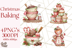 Christmas Baking Clipart, Festive Holiday Clip Art Png Product Image 1