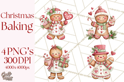 Christmas Baking Clipart, Festive Holiday Clip Art Png Product Image 1