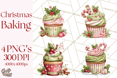 Christmas Baking Clipart, Festive Holiday Clip Art Png Product Image 1