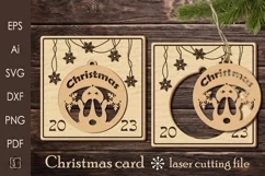 Christmas ball in a Christmas card/Laser cut/SVG Product Image 1