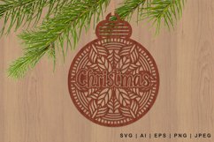 Christmas Ball Mandala Design, Hanging Ornament SVG Product Image 1