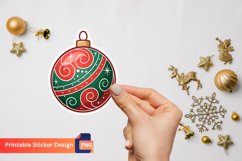 Christmas Ball Sticker, Christmas Ornament Sticker Product Image 1