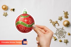 Christmas Ball Sticker, Christmas Ornament Sticker Product Image 1