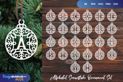 Baubles Snowflakes with Alphabet inside for Papercut Set Product Image 1