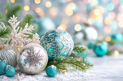 Cozy Christmas balls with glowing lights. High quality photo Product Image 1