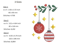 Christmas Balls Embroidery Design Product Image 2