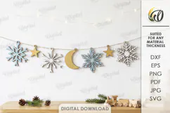Christmas Banner Laser Cut. Christmas Garland SVG Product Image 1