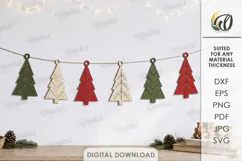 Christmas Banner Laser Cut. Christmas Garland SVG Product Image 1