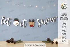 Christmas Banner Laser Cut. Christmas Garland SVG Product Image 1