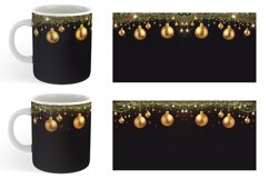 Gold Black Baubles Ornaments Mug sublimation design Product Image 3