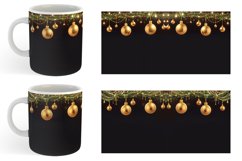Gold Black Baubles Ornaments Mug sublimation design Product Image 4