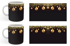 Gold Black Baubles Ornaments Mug sublimation design Product Image 5