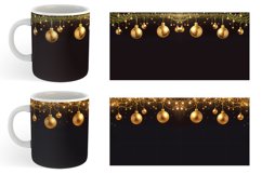 Gold Black Baubles Ornaments Mug sublimation design Product Image 6