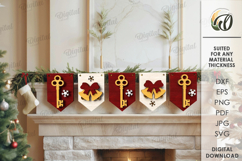 Christmas Banner Laser Cut . Christmas Decor SVG Product Image 1