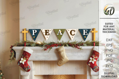 Christmas Banner Laser Cut . Christmas Decor SVG Product Image 1