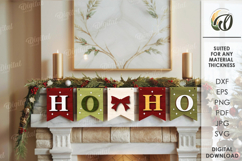 Christmas Banner Laser Cut . Christmas Decor SVG Product Image 1