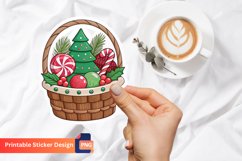 Christmas Basket Sticker, Christmas Decor Sticker Product Image 1