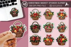 Christmas basket Sticker Clipart Bundle Product Image 1