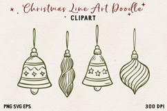 Vintage Hand-Drawn Christmas Illustration| Line Art Clipart Product Image 1