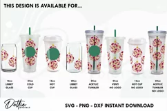 Ornate Christmas Baubles Starbucks Hot Cup Wrap SVG 16oz Product Image 3