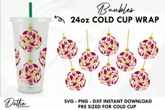 Fancy Christmas Baubles Starbucks Wrap SVG | 24oz Cold Cup Product Image 1