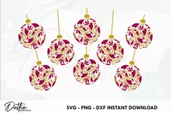 Fancy Christmas Baubles Starbucks Wrap SVG | 24oz Cold Cup Product Image 2