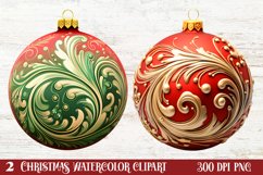 Christmas Bauble Sublimation Clipart, Christmas Bauble Product Image 1