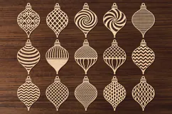 Christmas Bauble SVG, Laser Cut Wood Ornaments Product Image 1