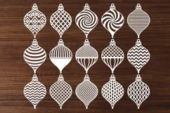 Christmas Bauble SVG, Laser Cut Wood Ornaments Product Image 2