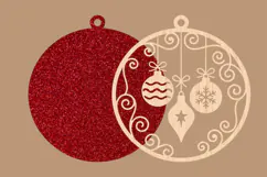 Christmas Bauble Swirl Ornament SVG Product Image 2