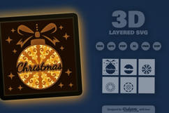 Christmas Bauble with Snowflake Mandala Layered Papercut Product Image 3