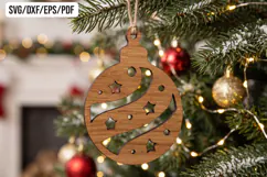 Christmas Bauble Wooden Ornament Laser Cut Product Image 1