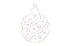 Christmas Bauble Wooden Ornament Laser Cut Product Image 2