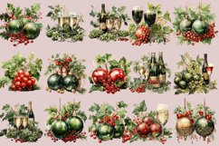 Watercolor Christmas Baubles Clipart PNG 27 Product Image 2