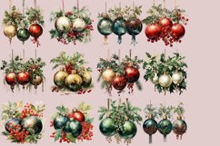 Watercolor Christmas Baubles Clipart PNG 27 Product Image 3
