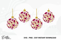 Ornate Christmas Baubles Libbey Glass Can Wrap SVG 16oz Product Image 2