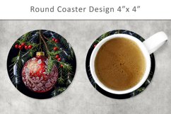Christmas Baubles Coaster, Christmas kitchen decor Product Image 1