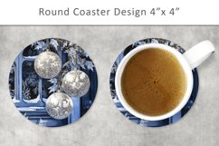 Christmas Baubles Round Coaster PNG Product Image 1