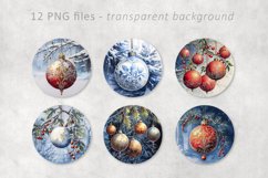 Christmas baubles watercolor Circles for Coasters Product Image 4