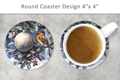 Christmas Baubles Round Coaster, Christmas kitchen decor Product Image 1