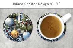 Christmas Baubles Coaster, Christmas circle Product Image 1