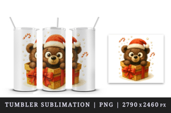 Christmas bear tumbler, mug wrap, clipart sublimation png Product Image 4