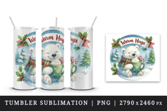 Christmas bear tumbler, mug wrap, clipart sublimation png Product Image 4