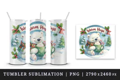 Christmas bear tumbler, mug wrap, clipart sublimation png Product Image 4