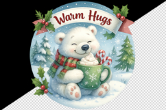 Christmas bear tumbler, mug wrap, clipart sublimation png Product Image 2