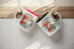 Christmas bear tumbler, mug wrap, clipart sublimation png Product Image 3