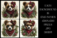 Christmas Background, Christmas Colorful Bear Backgrounds s1 Product Image 2
