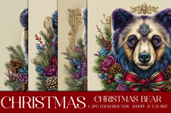 Christmas Background, Christmas Colorful Bear Backgrounds s2 Product Image 1