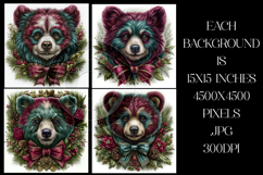 Christmas Background, Christmas Colorful Bear Backgrounds s5 Product Image 2