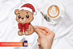 Christmas Bear Baby Animal Sticker, Festive animal sticker Product Image 1